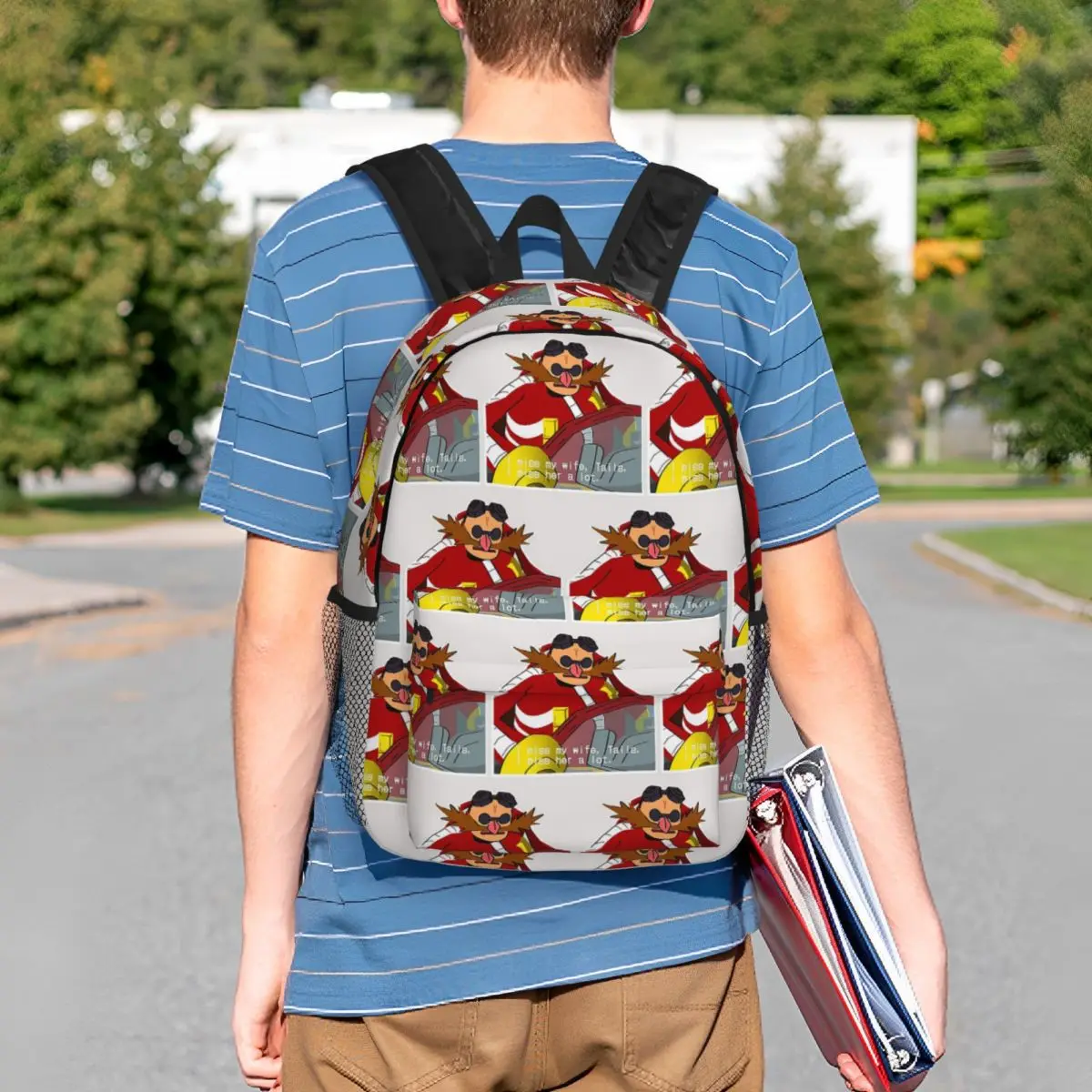 I Miss My Wife Tails Snapcube Eggman Backpack Student BookBag Men Women School Bag Laptop Shoulder Bags