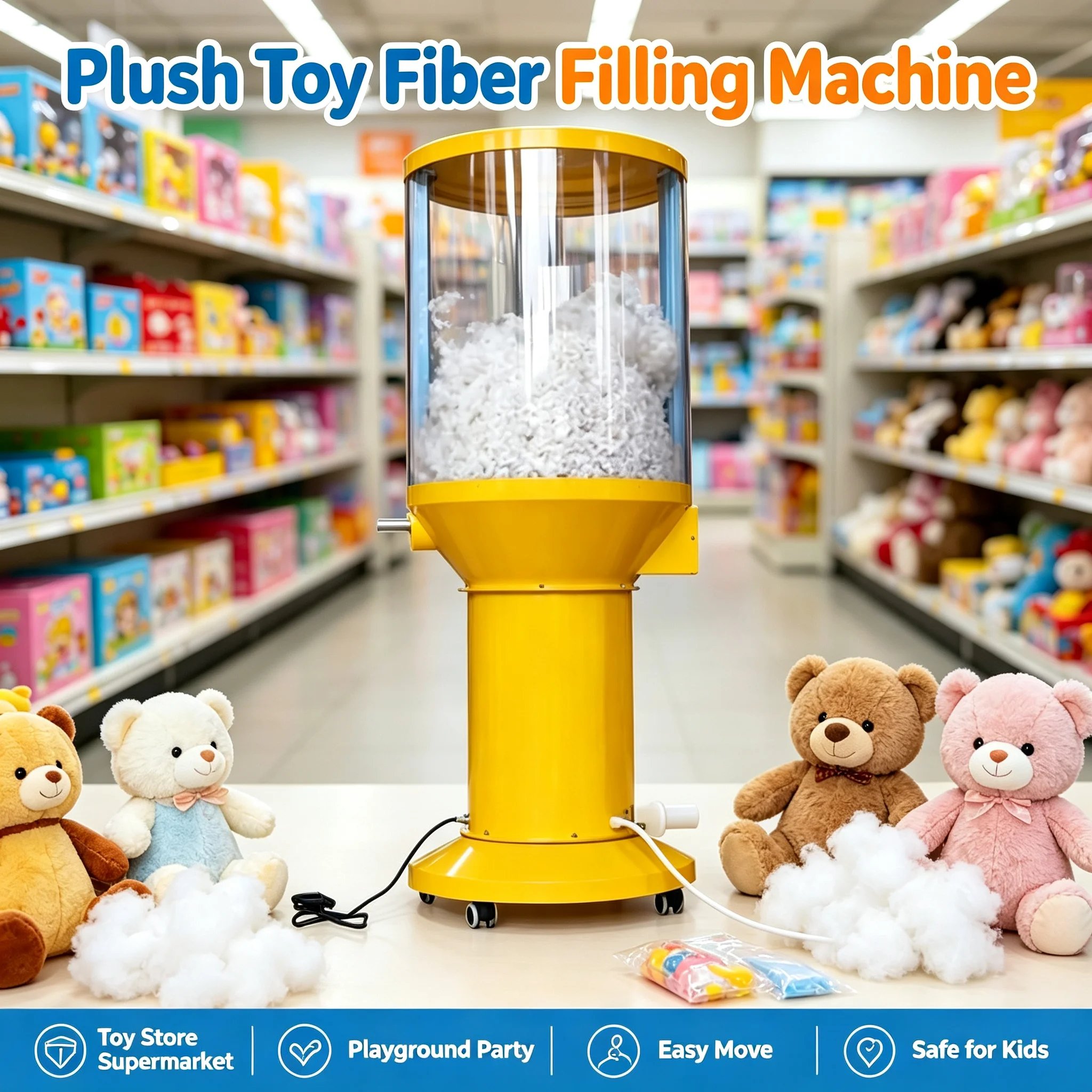 Cotton Stuffing Machine Plush Toy Filling Device Customizable Color For Mall Hot‑spot Experience Project Customized