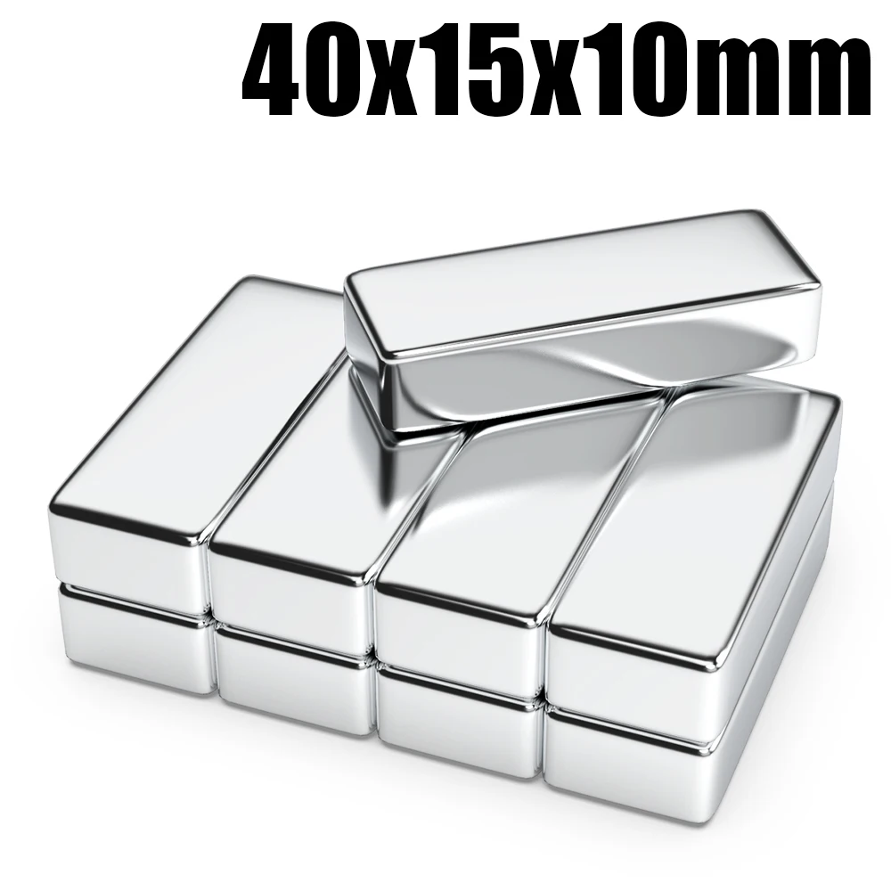 

1/2/5/10 Pcs 40x15x10 N35 Neodymium Magnet 40mm X 15mm X 10mm NdFeB Block Super Powerful Strong Permanent Magnetic imanes