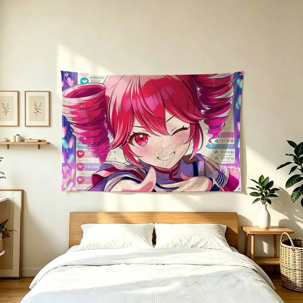 K-Kasane Teto V-Virtual Singer  Flags for Bedrooms Home Decor Items Outdoor Decors Garage Decoration Flaga