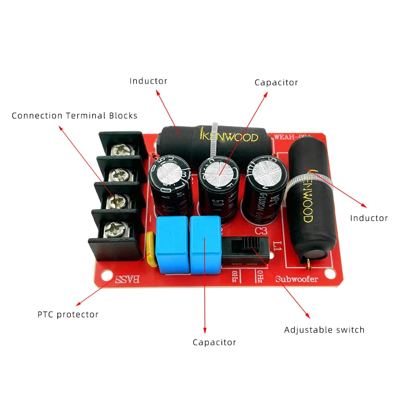 Heavy Woofer Audio Passive Crossover Subwoofer Network Bass 8 inch Speaker Hifi Frequency Divider Low Pass Filter 200W WEAH 90A
