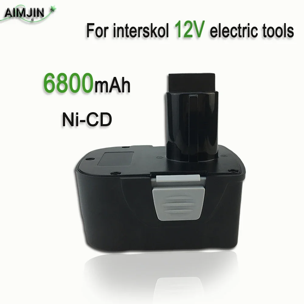 For Interskol 12V 6800mAh Ni-CD Rechargeable Battery Electric Tools Replacement