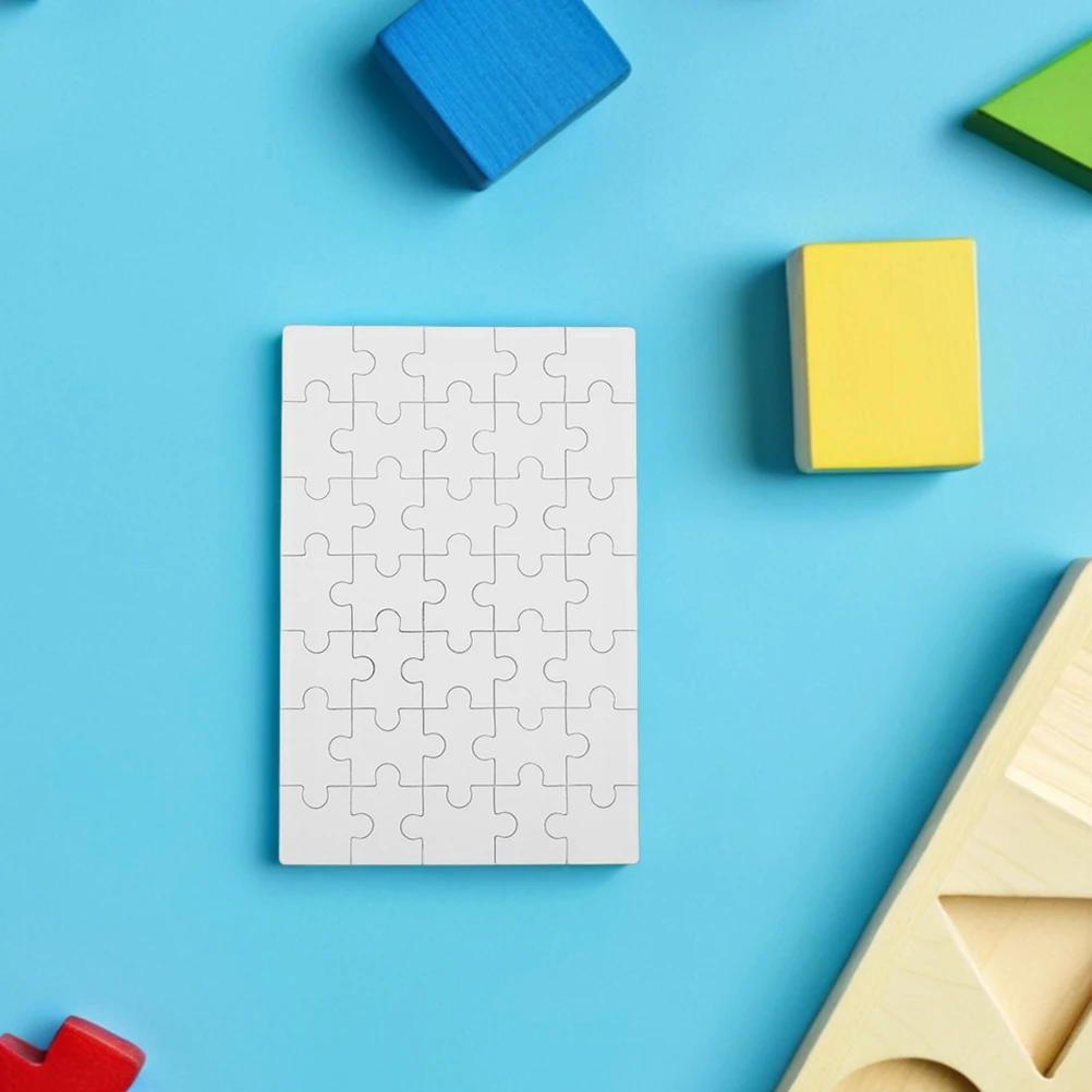 

12Pcs Wooden DIY Blank Puzzles Sublimation Compatible for Custom Images Designs Schools Families Transfer Puzzles