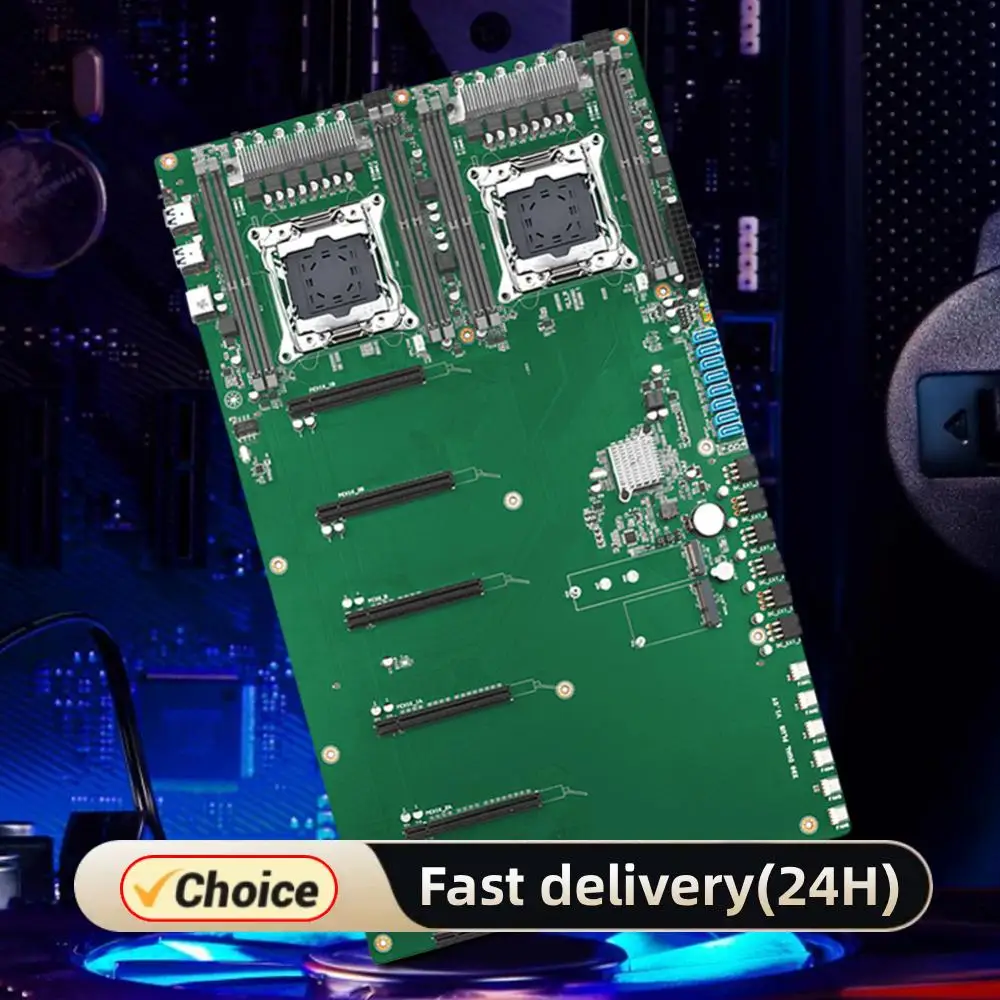 

X99 DUAL PLUS Mining Mainboard 4 *USB3.0 LGA 2011-3 V3/V4 CPU Socket Computer Motherboard 4* PCIe3.0 X16+2*PCIe3.0x8 8* SATA3.0