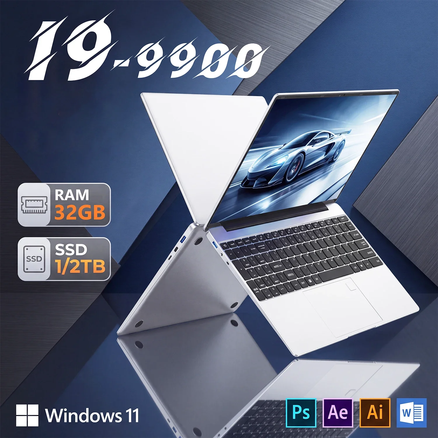 Portable Intel Core I9-9900 Computer 14.1 Inch Windows 11 Pro Laptops 32GB RAM 1TB SSD Office Gamer Study Notebook Computer PC