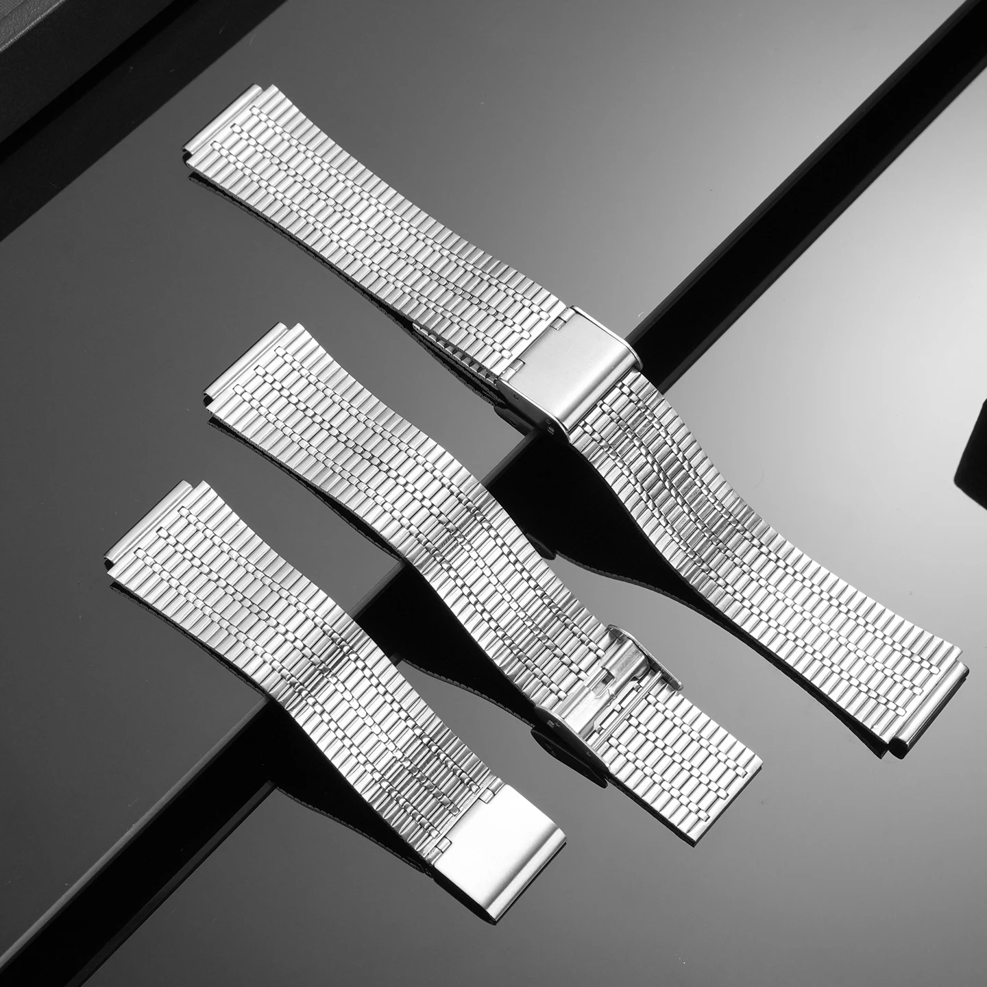 ل TIMEX Q سلسلة TW2T80700 TW2U61200 TW2U61300 الفولاذ المقاوم للصدأ حزام الساعات ساعة رجالي اكسسوارات محدب حزام معدني 18 مللي متر