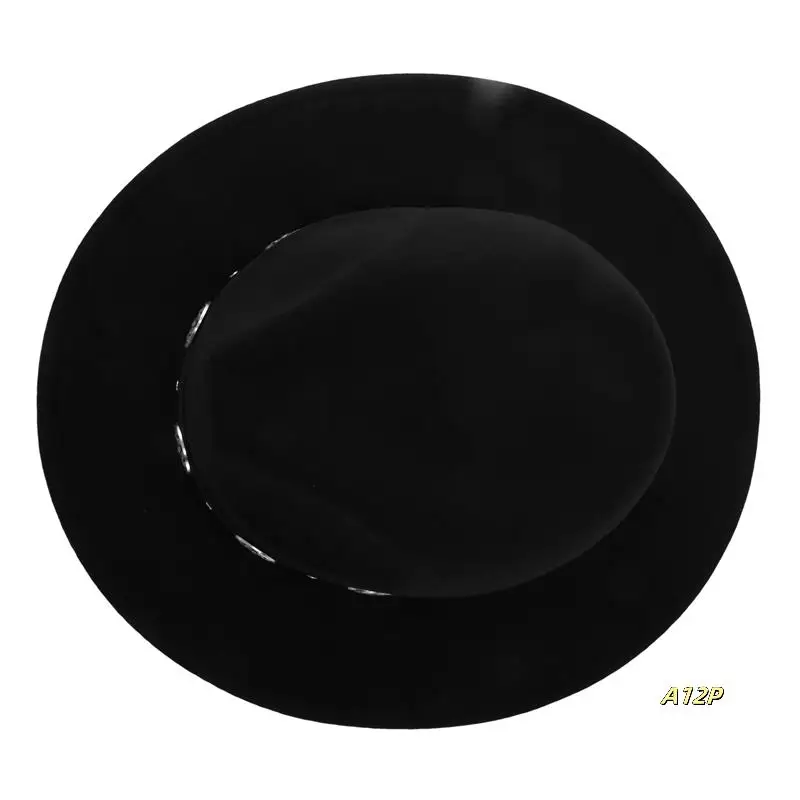 

4X Fashion Men & Women's Felt Wide Brim Western Cowboy Hat (Black)