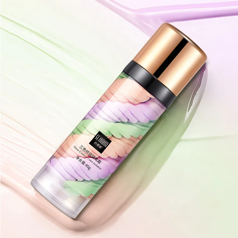 세 가지 색상의 프레스 릴리스 크림 컨실러 아이솔레이트 메이크업 페이셜 베이스 브라이트닝 크림
