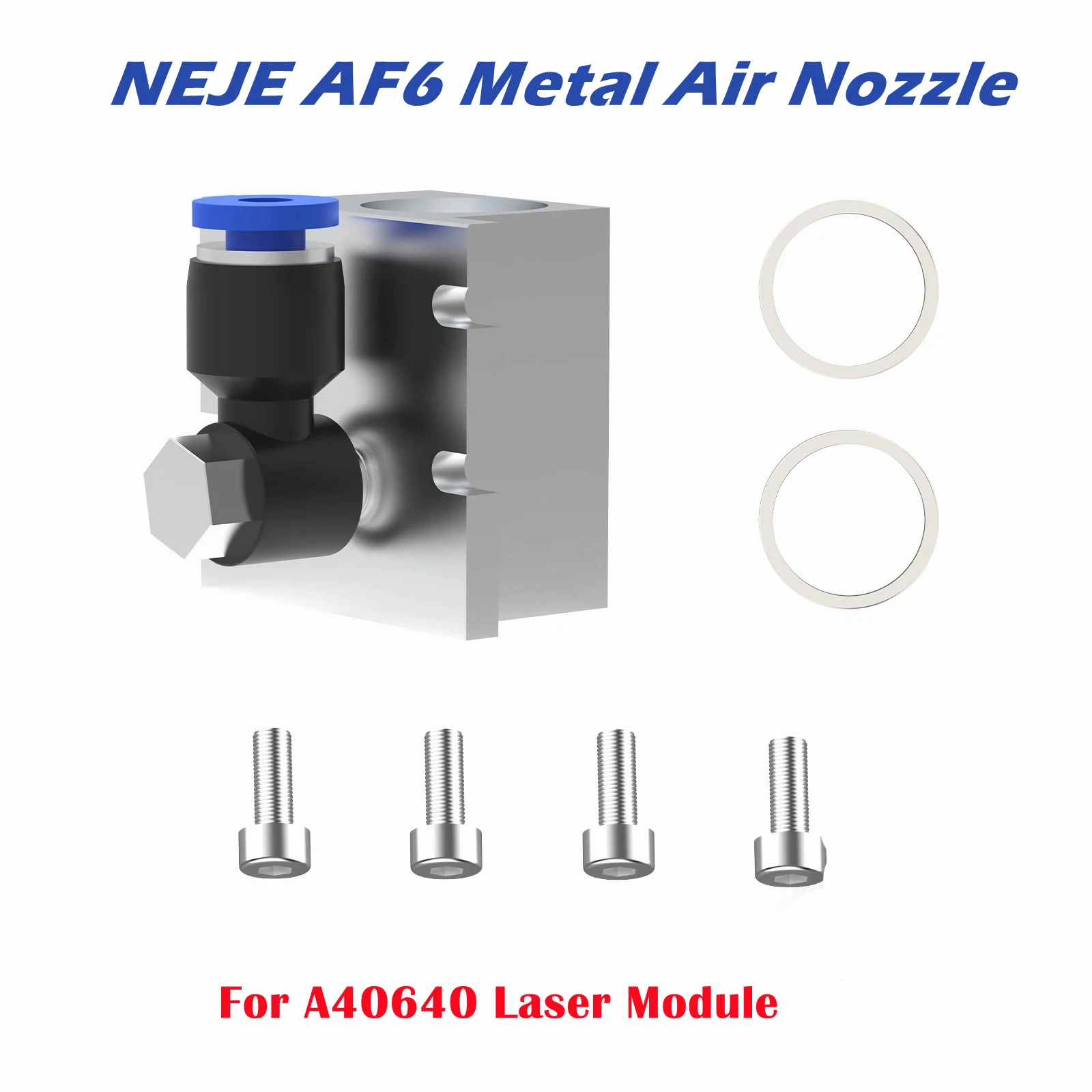 

NEJE AF6/AF8/KF8 CNC metal air nozzle for NEJE A40640/A40630/N40630 80W Laser Module - High Pressure - Max 1.5Mpa