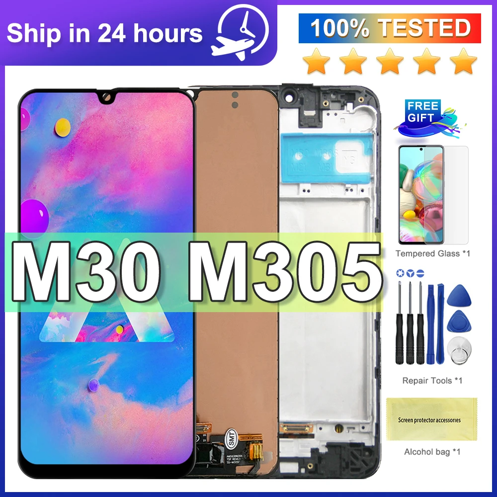 6.4'' Tested LCD For Samsung M30 2019 Display Touch Screen Digitizer Assembly Replacment For Galaxy M30 lcd ​M305 M305F M305DS