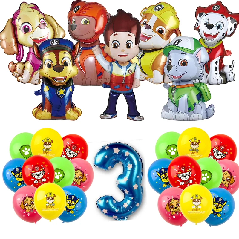 Paw Patrol Decorations Birthday Tableware Napkin Cup Plate Paw Patrol Balloons Set Background Stickers New Style Party Supplies