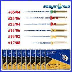 10PKs(60pcs)EASYINSMILE Dental Endodontic X3 Taper Blue NITI Files Rotary Root Canal Files for Dentistry Endo Motor Treat tips