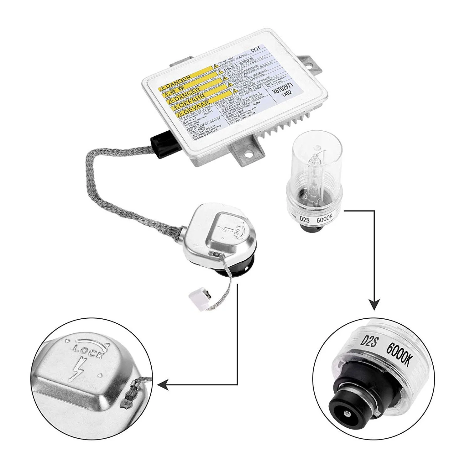 W3T10471 X6T02991 33119-S0K-A10 Xenon HID Headlight Ballast With Igniter And D2S Bulb For Acura TL TSX Honda S2000 Accord Mazda