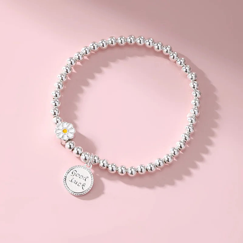 

Personality Sunflower 925 Sterling Silver Jewelry Feather Popular Open Silver Bracelet