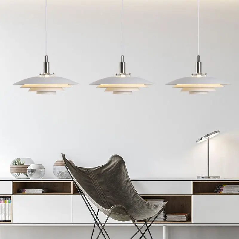 

Nordic restaurant chandelier Denmark modern simple net red saucer creative homestay ph5 cream style Japanese table lamp