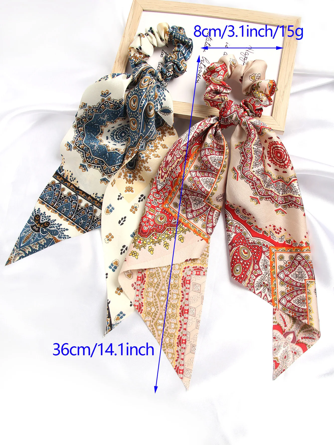 1/3/4 قطعة زهرة بيزلي مثلث وشاح توك شعر إكسسوارات الشعر مجموعة العلاقات الشعر Scrunchy العلاقات الشعر