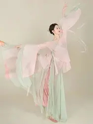 Chinese Classical Dance Folk Practice Clothes Traditional National Yangko Hanfu Clothing Elegant Female Modern Dancing Costume