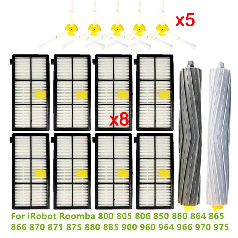 B58B-Hepa Filter Main Side Brushes For Irobot Roomba 800 805 806 850 860 864 865 866 870 871 875 880 885 960 964
