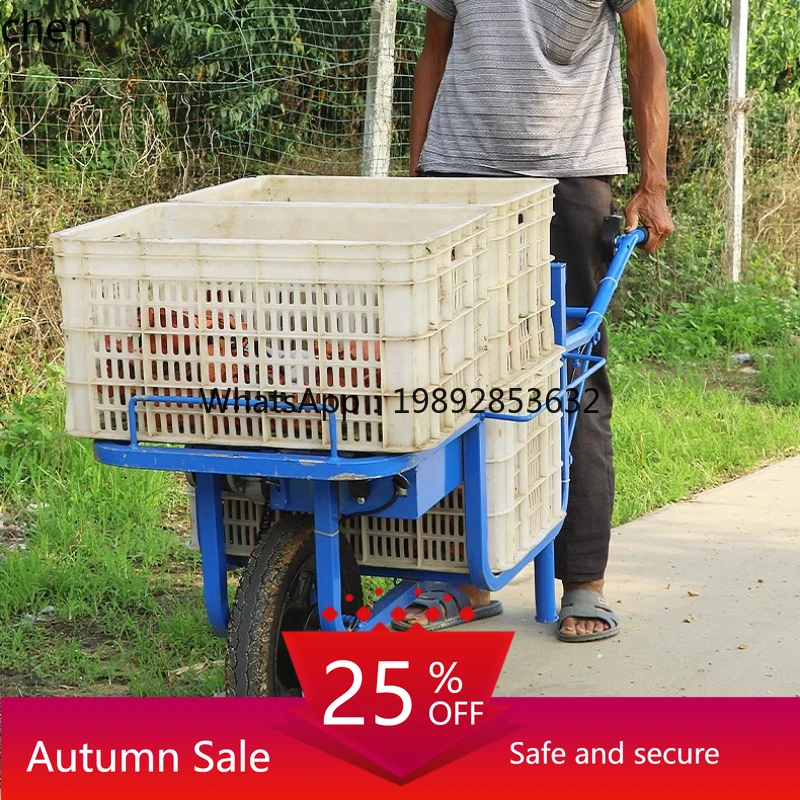 Carretilla eléctrica agrícola para manipulación de huerto, pequeño carrito con batería de litio