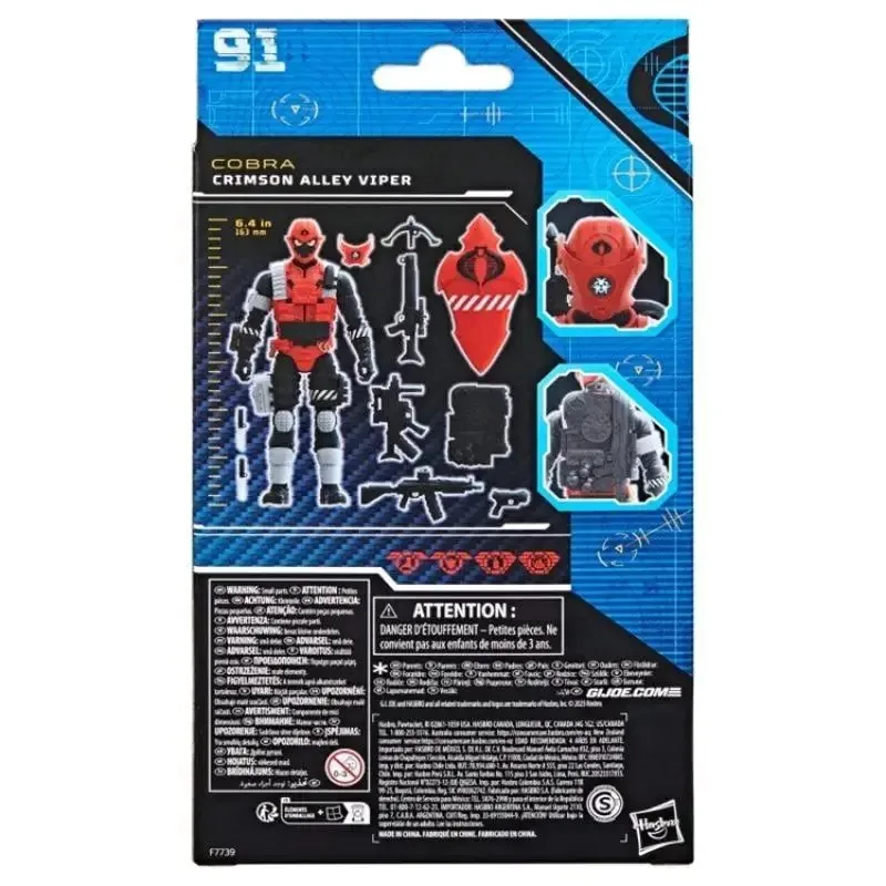 Hasbro GI Serie classificata Joe # 91 Cobra Crimson Alley Viper Action Figures da 6 pollici con accessori Collezione Ornamenti Regalo