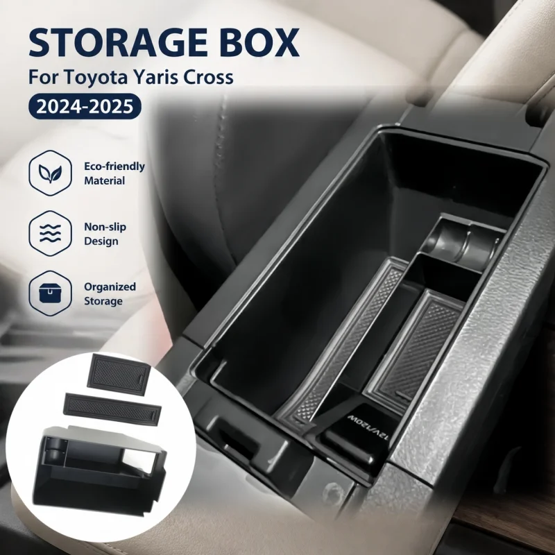 

LHD Armrest Storage Box For Toyota Yaris Cross 2024 2025 Car Interior Modification Central Control Storage Accessories