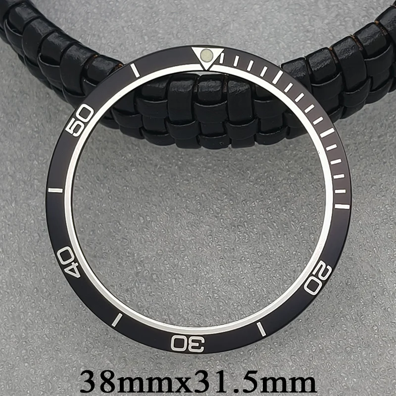 38mmx31.5mm SKX007 Case Ring Flat Aluminum Bezel Insert Fit SKX007 SKX009 SRPD Watch NH36 NH35 Movement Watch Retrofit Accessory