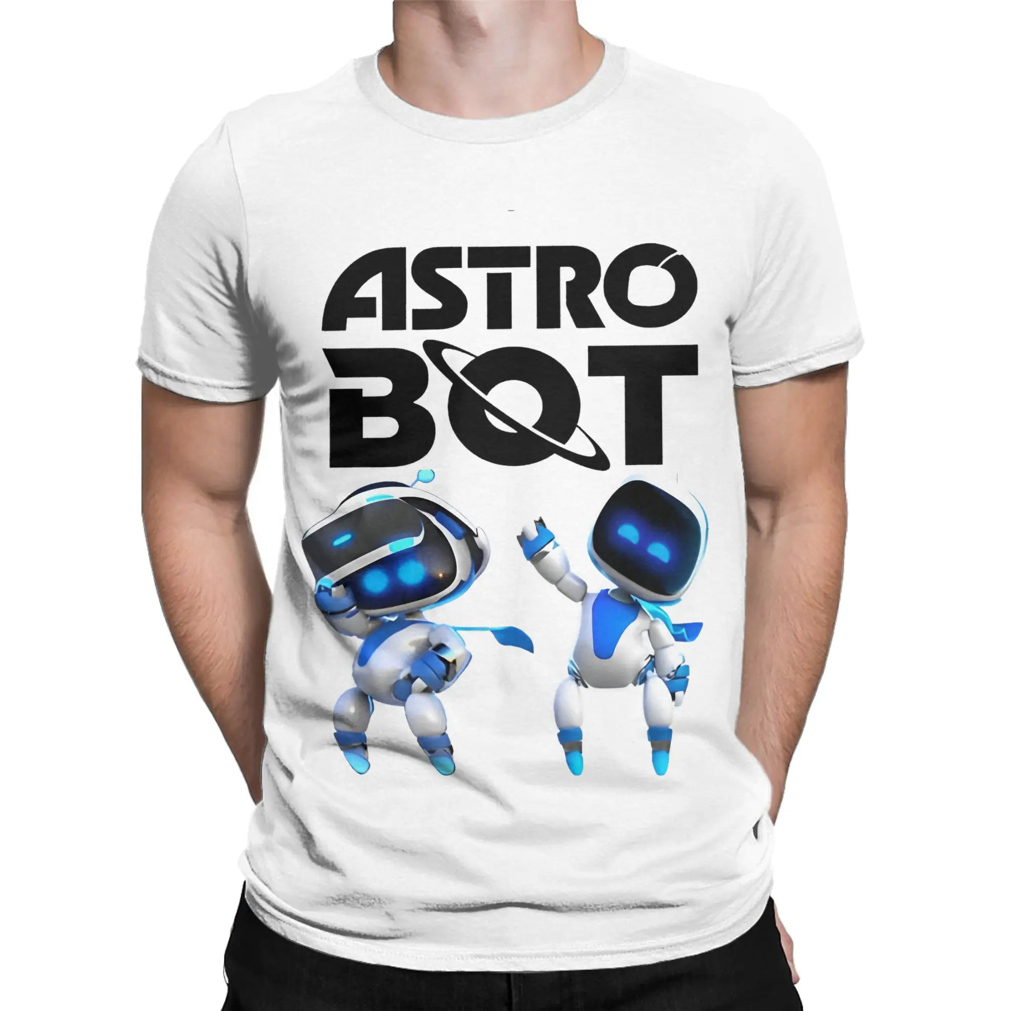 Funny ASTRO BOT Astrobot Design  T-Shirt Men Crewneck Short Sleeve Top Tee  100%Cotton Summer Tops