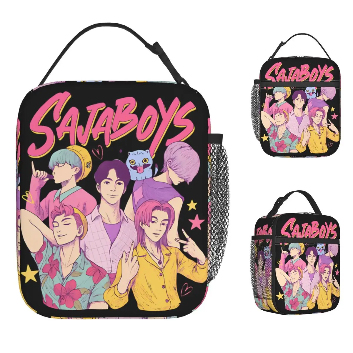 

Sajas Boys Boy Band Lunch Bag Demon Hunters Travel Lunch Box For Child Print Thermal Lunch Bags Waterproof Convenient Cooler Bag