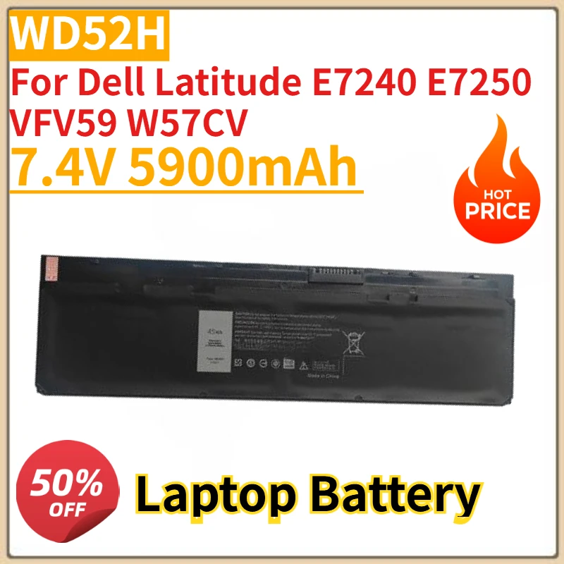 

New High Quality WD52H Laptop Battery 7.4V 5900mAh for Dell Latitude E7240 E7250 VFV59 W57CV