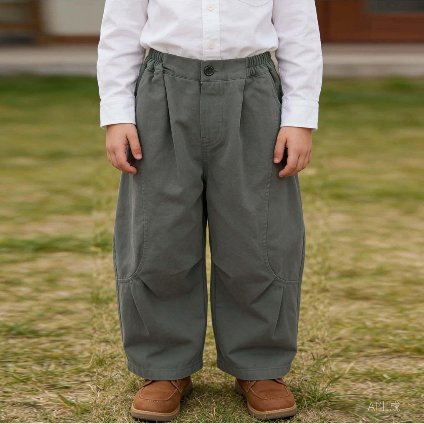 

Брюки-шаровары для малышей из 100% хлопка, весна 2026, универсальные однотонные свободные брюки для мальчиков и девочек