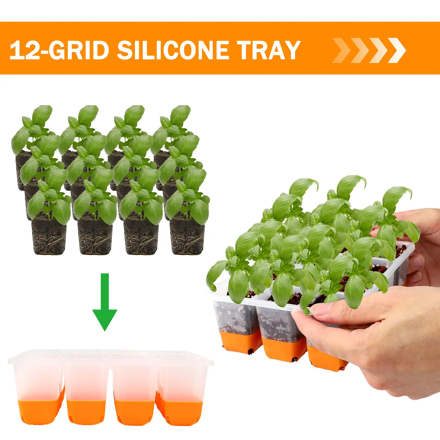 

5/10 Orange Seed Starter Tray Box (60/120 cell trays in total) Seed entry tray Plant entry kit
