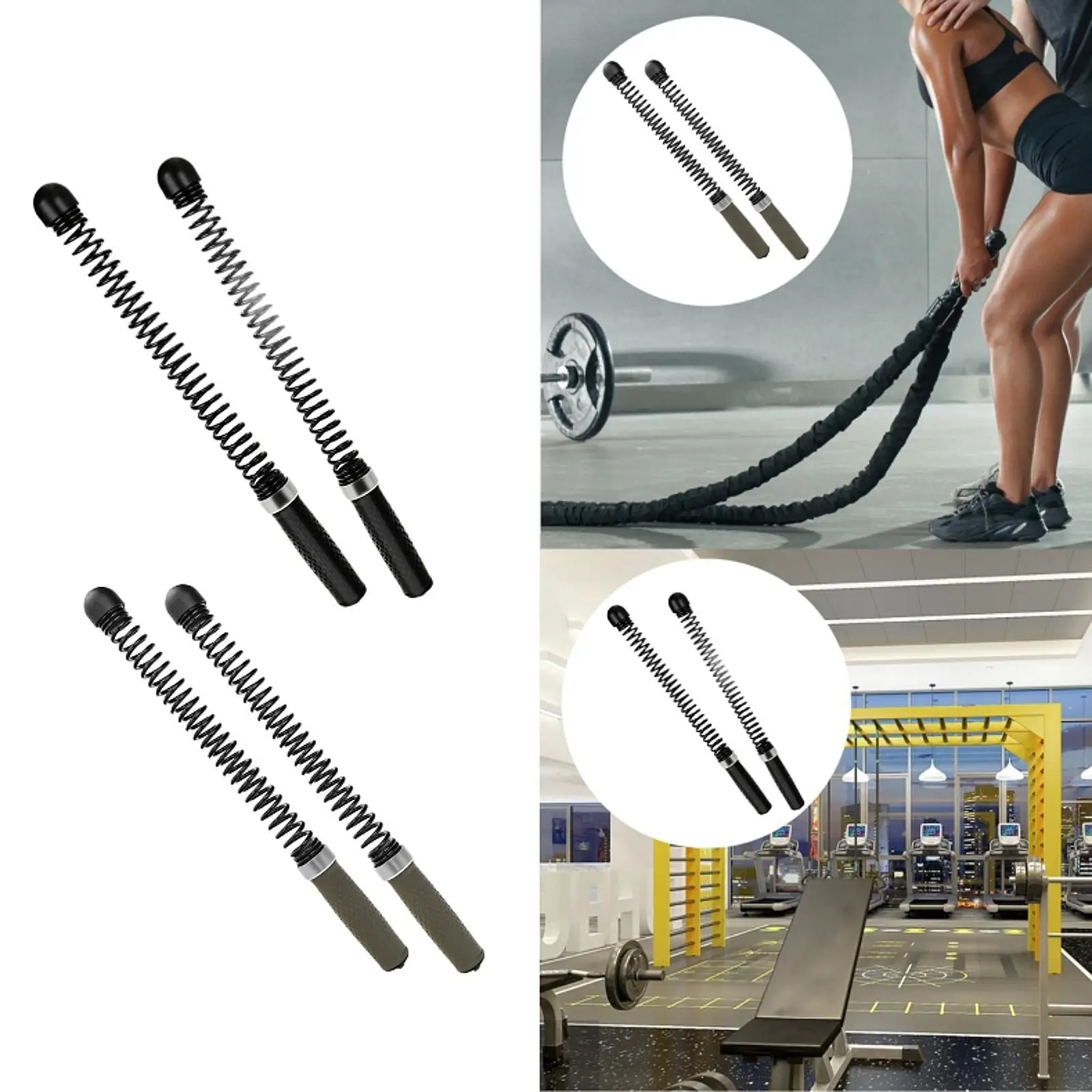 2x Halatsız Savaş Halatları Bahar Kabloları Ergonomik Çok Yönlü Kaymaz Pazı Çubukları Fitness Egzersiz Barları Vücut Geliştirme Egzersiz için