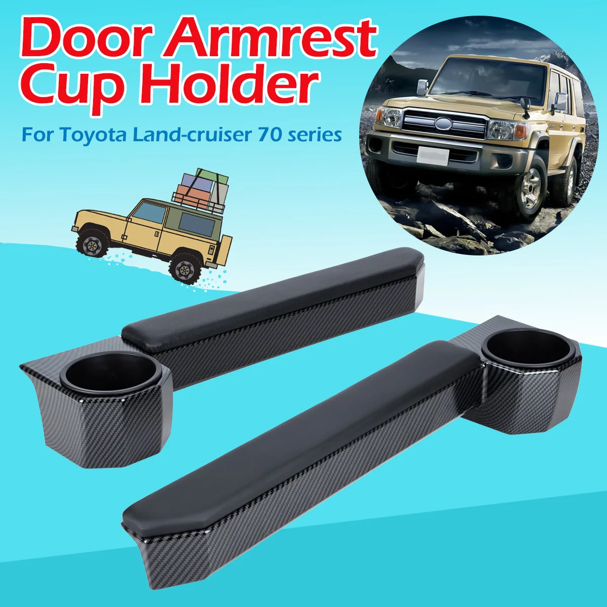 Car water cup holder support Door Armrest Cup Holder For Toyota Land Cruiser 70 76 79 Hj75 Hzj75 Hzj79 Hdj79