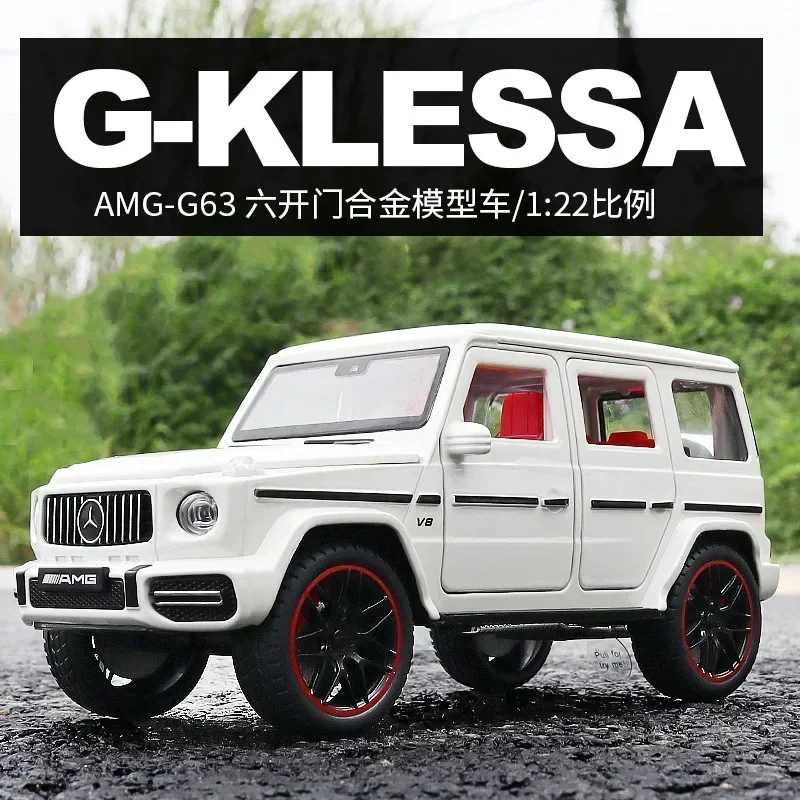 1:22 Mercedes Benz Amg G63 Off-Road Auto Simulatie Diecast Metalen Legering Model Auto Geluid Licht Pull Back Collectie Kids Speelgoed Geschenken