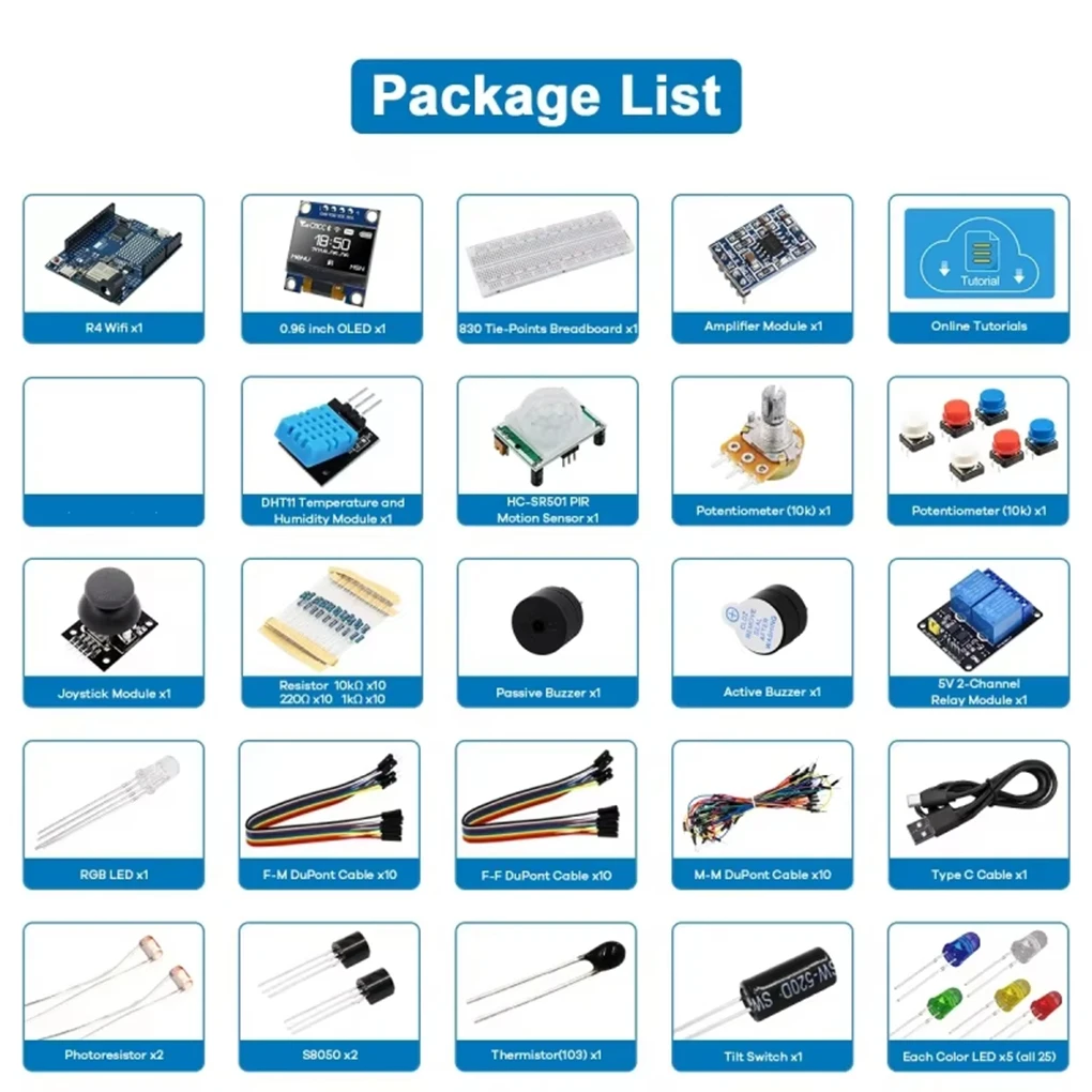 R4 Component Package Starter Kit Beautiful Packaging Clear List IC For Development Kit