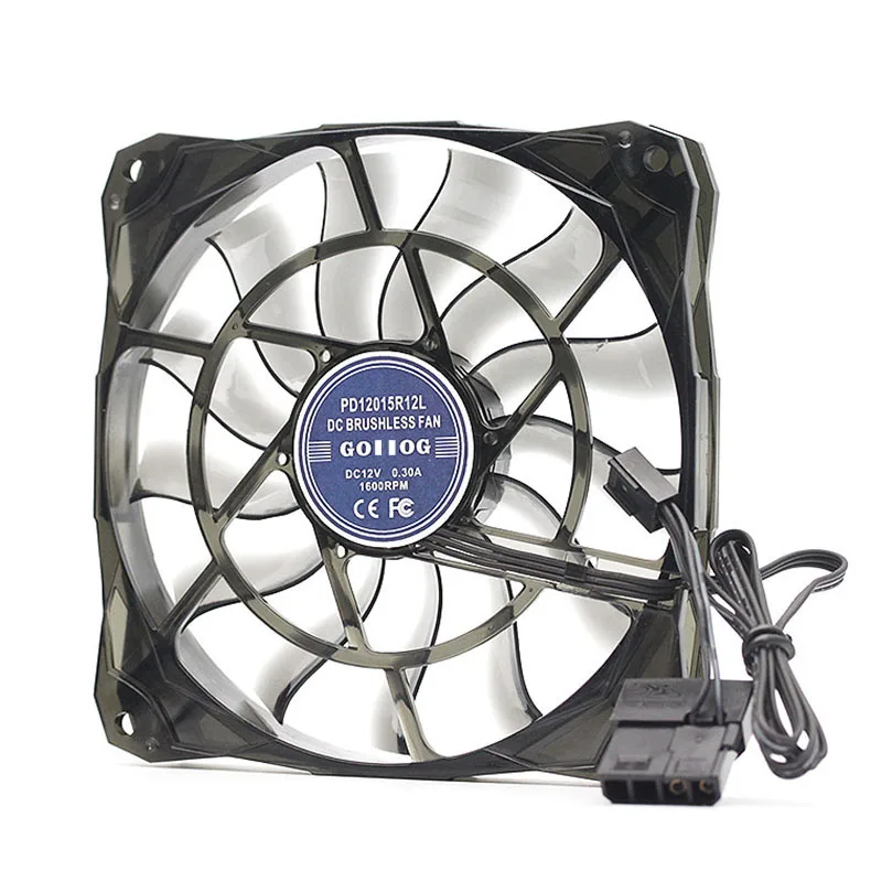 12015 Ultra-Thin 15mm Thick Large Air Volume Adjustable Speed 120x120x15mm Computer Chassis CPU Cooling Fan 12V Cooler