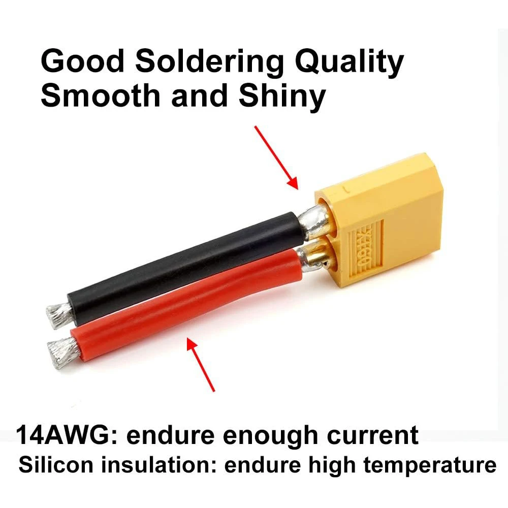 موصل سلك سيليكون XT60 ، كابل تمديد للإناث والذكور ، موصل قابس XT60 للسيارات بالتحكم عن بعد ، بطارية ليثيوم بدون طيار قارب ، 14AWG