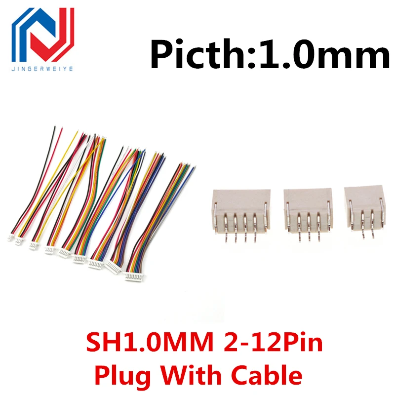 

10Sets/lot Mini. Micro JST 1.0mm 2P/3P/4P/5P/6P/7P/8P/9P/10P/11P/12 Pin Connector with Wire 10/20/30cm