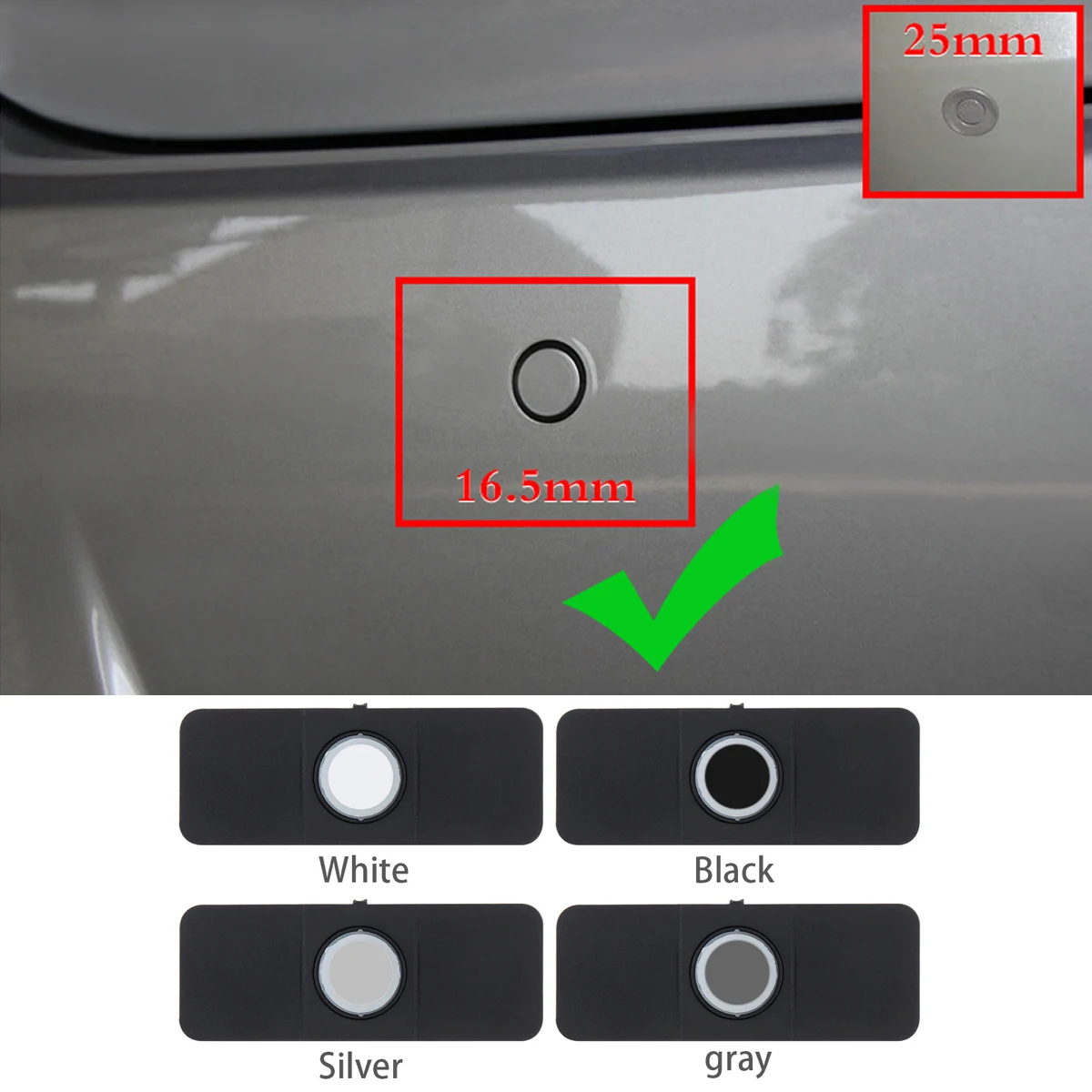 2.5m 16mm Original Flat Sensors Car Parking Sensor for Monitor Reverse System with Black Silver White Gray Color