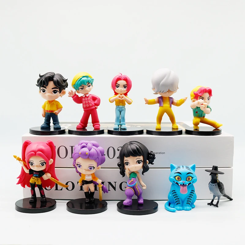 10pcs/set Kawaii Witch Hunting Group KPOP Figurine Series Protagonist Group Magpie Model Anime Game Doll Model Home
