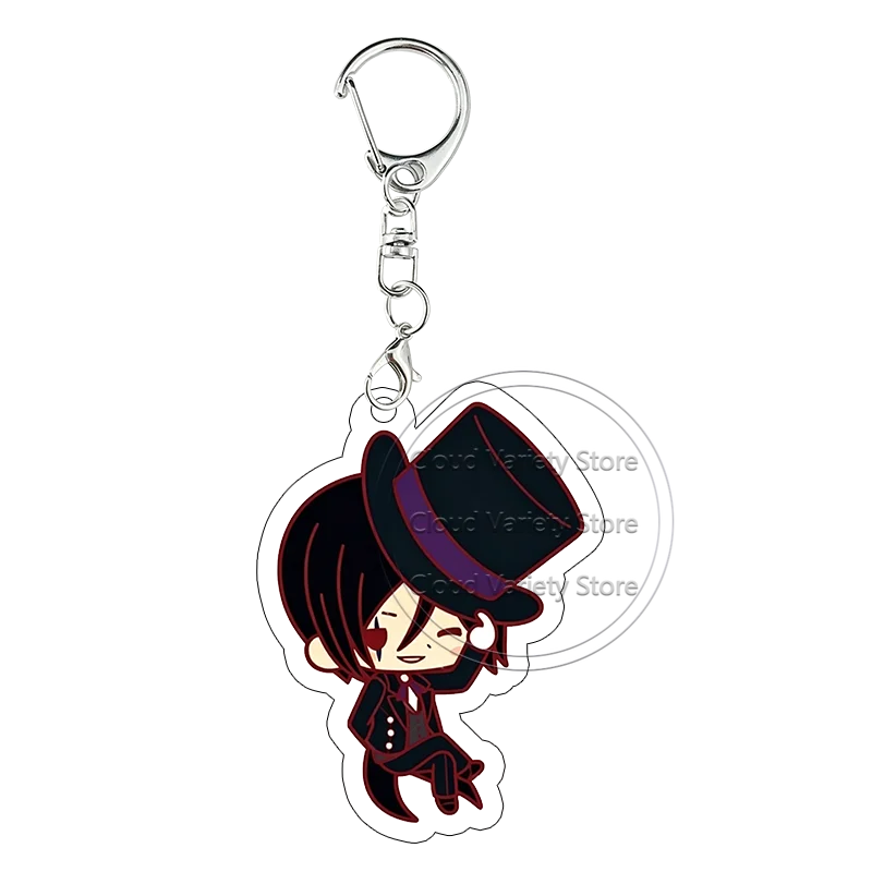 Black Butler Acrylic Keychain Grell Sutcliff Ciel Keyring Alois Trancy Bag Pendant Decor Accessories Anime Cartoon Birthday Gift view 3