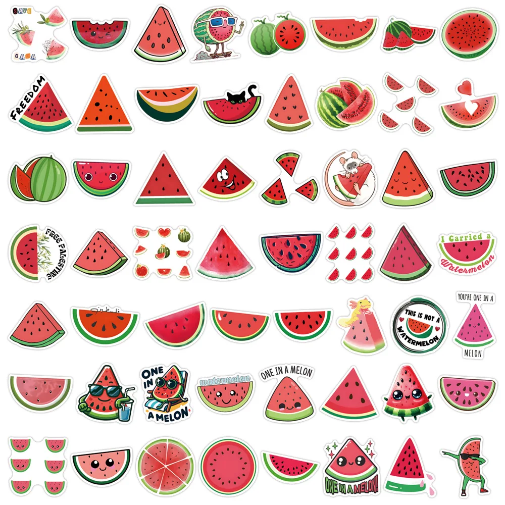 55 pezzi cartone animato frutta anguria divertente meme carino graffiti adesivi decalcomanie impermeabili fai da te tazza d'acqua scatola di matite scrapbook diario