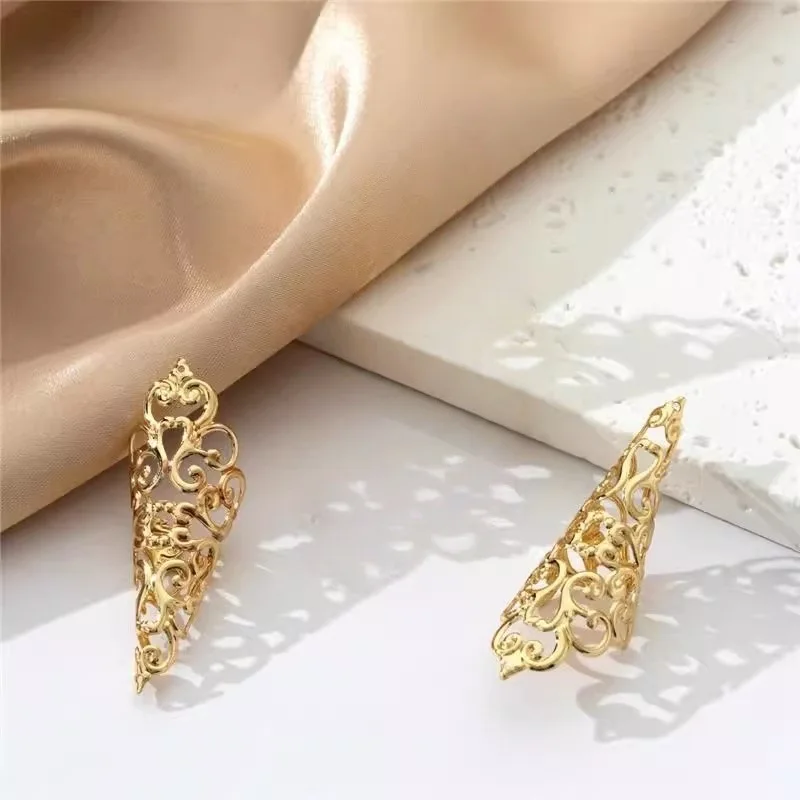 

Экстравагантные женские модные накладные ногти в стиле ретро, конической формы, персонализированные, в стиле INS, аксессуары для украшения ногтей