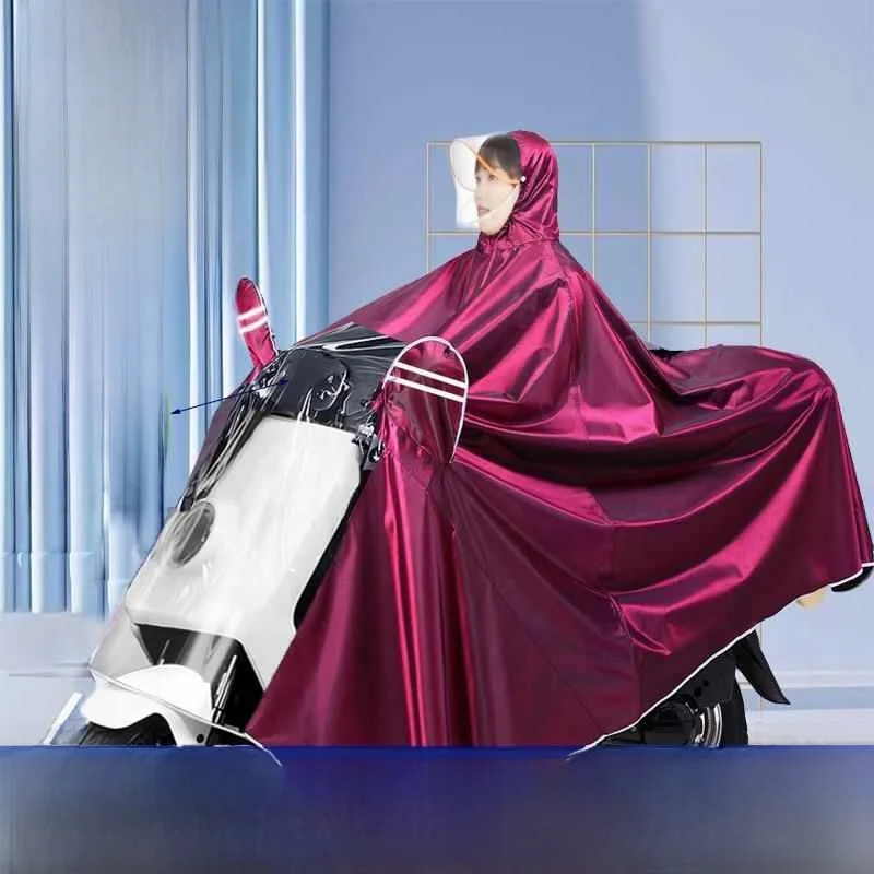 

Thickened Embroidered Cloth Raincoat for Motorcycle And Vehicle Riding Adult Single Double Rider Raincoat