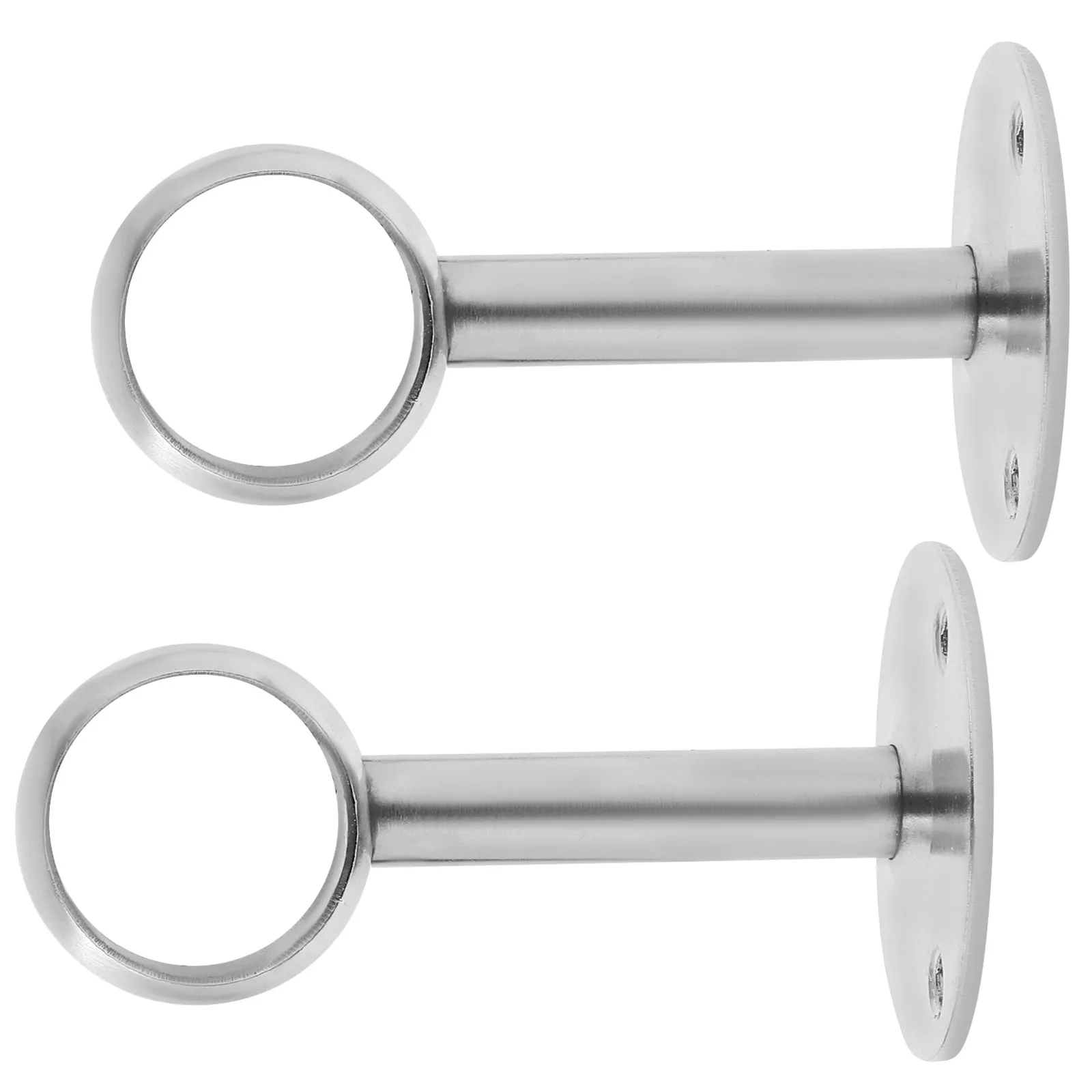 

2Pcs Thickened Stainless Steel Shower Curtain Rod Socket Wall Mount Rod Holder for 25Mm Rods Closet Cabinet Bathroom Accessory