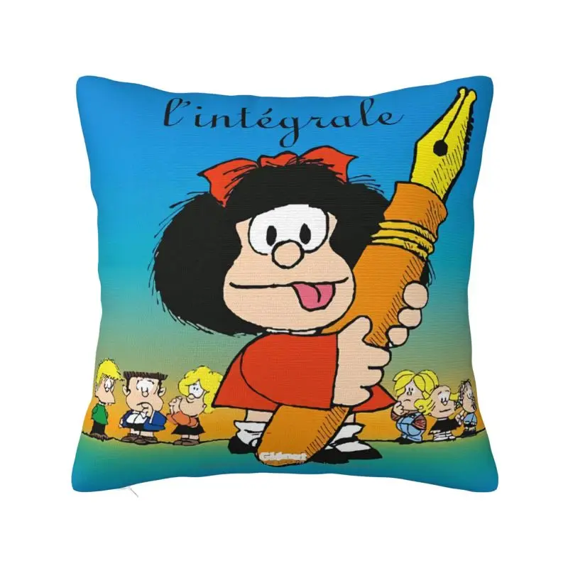 

Classic Mafalda Comic Throw Pillow Home Decoration Quino Cartoon Mang Luxury Cushion Cover Velvet Pillowcase