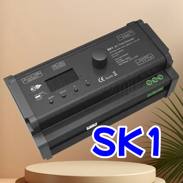 

RF AC Triac Dimmer SK1 110V-220VAC 1CH*6A OLED 600W-1440W 2.4GHZ RF Knob DMX512 Decoder Dimming For LED Dimmable Lamp Lights