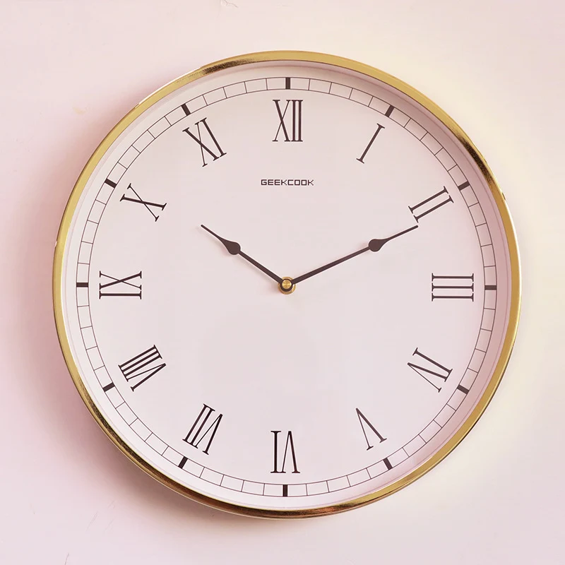 The product can be customized. Clock Wall Clock Living Room European Light Luxury Online Red Hour Luxury Villa Pure