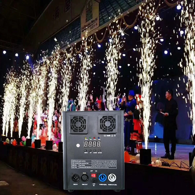 New Arrival 600W Electronic Flower Spray Machine Star Fireworks Stage Performance Effect Remote/DMX 512 Control Easy To Use