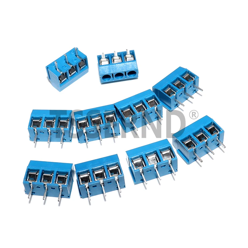 KF301 10PCS KF301-3P KF301-2P 5mm PCB Screw Terminal Block KF301 2 Pin 3 Pin Wire Connector Straight Needle Blue